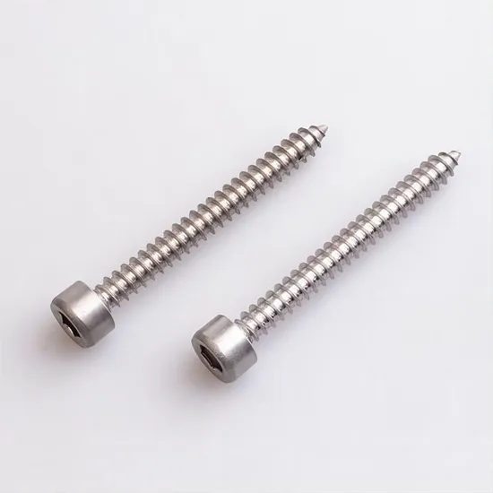 Carbon Steel Nickel Plated Hexagonal Cap Self Tapping Thread Socket Screw